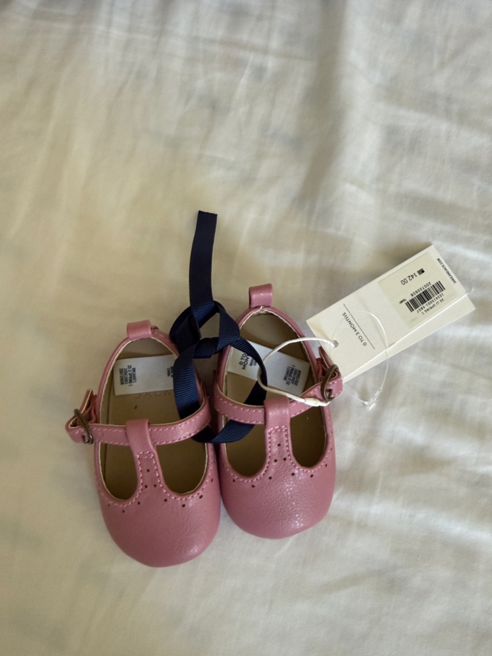 Janie and Jack Pink T-Strap Mary Jane Baby Shoes